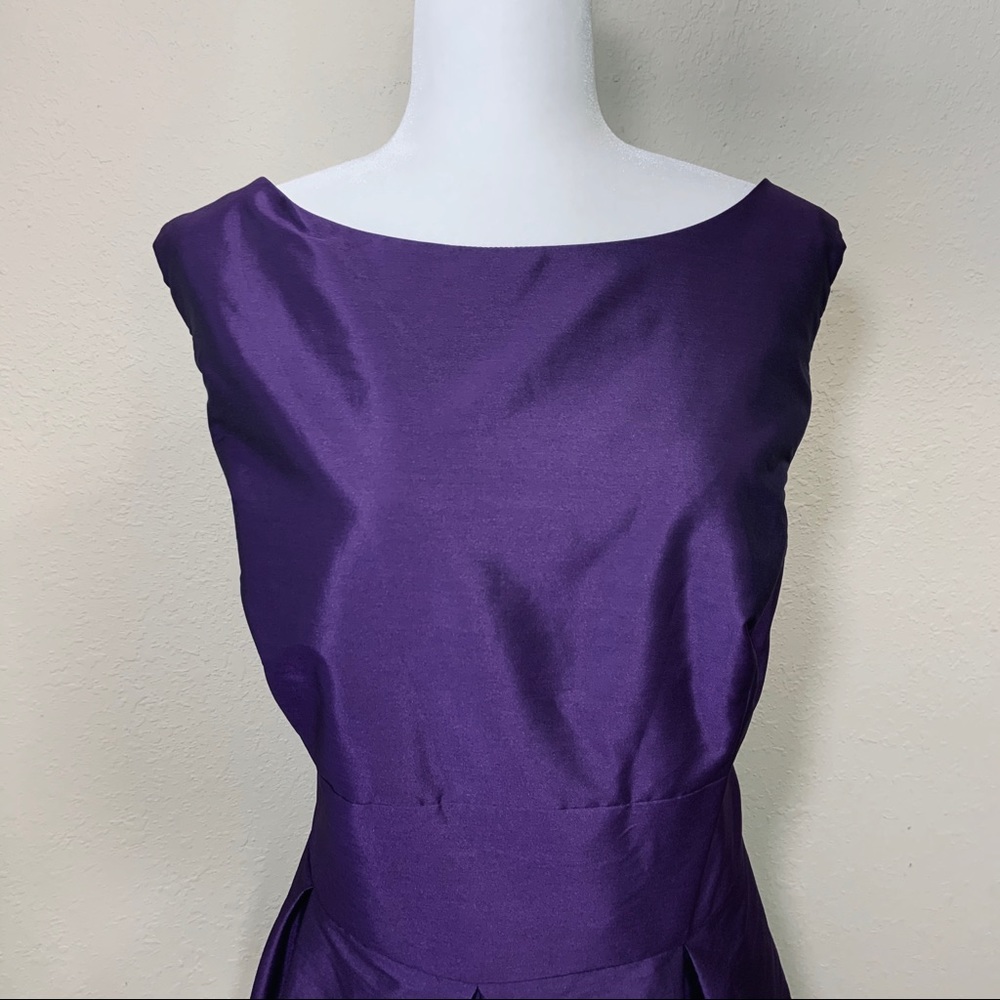 Elegant Purple Sleeveless Fit-and-Flare Dress - Picture 3 of 8